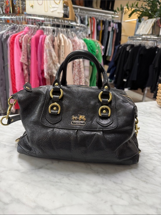 Coach Handbags - COACH Black Leather Madison Sabrina Satchel Handbag